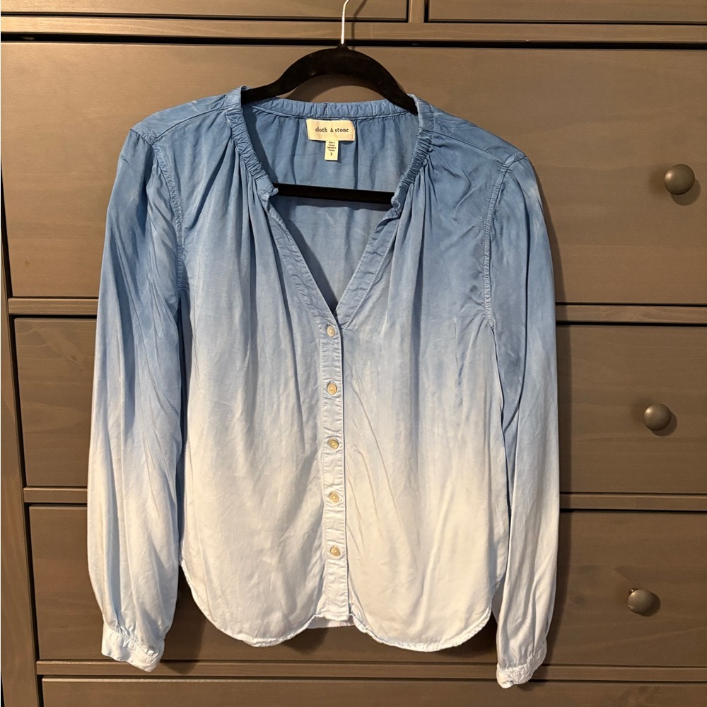 Anthropologie Blue Ombre Button-Down Shirt